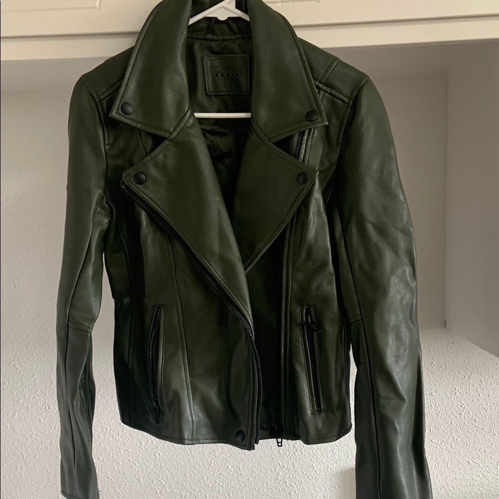 Women's Olive Green Leather Jacket